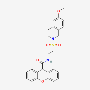 molecular formula C26H26N2O5S B2865523 N-(2-((6-methoxy-3,4-dihydroisoquinolin-2(1H)-yl)sulfonyl)ethyl)-9H-xanthene-9-carboxamide CAS No. 922119-96-8