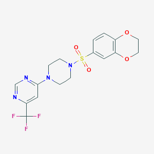 4-[4-(2,3-Dihydro-1,4-benzodioxine-6-sulfonyl)piperazin-1-yl]-6-(trifluoromethyl)pyrimidine