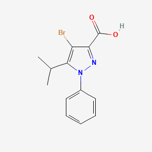 molecular formula C13H13BrN2O2 B2865529 4-bromo-1-phenyl-5-(propan-2-yl)-1H-pyrazole-3-carboxylic acid CAS No. 1456421-96-7