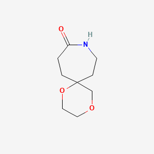 molecular formula C9H15NO3 B2865532 1,4-Dioxa-9-azaspiro[5.6]dodecan-10-one CAS No. 2137484-34-3