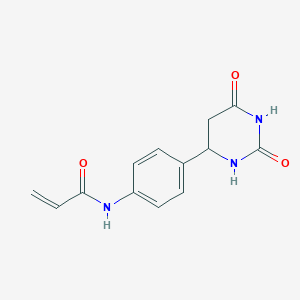 molecular formula C13H13N3O3 B2865538 N-[4-(2,6-Dioxo-1,3-diazinan-4-yl)phenyl]prop-2-enamide CAS No. 2361639-79-2