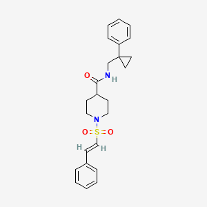 molecular formula C24H28N2O3S B2865552 N-[(1-phenylcyclopropyl)methyl]-1-[(E)-2-phenylethenyl]sulfonylpiperidine-4-carboxamide CAS No. 930728-74-8