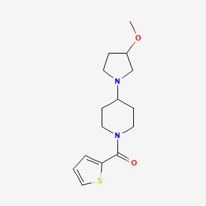 molecular formula C15H22N2O2S B2865560 (4-(3-Methoxypyrrolidin-1-yl)piperidin-1-yl)(thiophen-2-yl)methanone CAS No. 2310124-27-5
