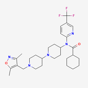 N-(1'-((3,5-dimethylisoxazol-4-yl)methyl)-[1,4'-bipiperidin]-4-yl)-N-(5-(trifluoromethyl)pyridin-2-yl)cyclohexanecarboxamide