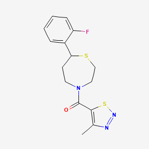 (7-(2-Fluorophenyl)-1,4-thiazepan-4-yl)(4-methyl-1,2,3-thiadiazol-5-yl)methanone