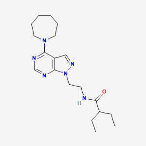 molecular formula C19H30N6O B2865583 N-(2-(4-(azepan-1-yl)-1H-pyrazolo[3,4-d]pyrimidin-1-yl)ethyl)-2-ethylbutanamide CAS No. 1021122-56-4