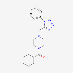 molecular formula C19H26N6O B2865584 cyclohexyl(4-((1-phenyl-1H-tetrazol-5-yl)methyl)piperazin-1-yl)methanone CAS No. 1049477-70-4