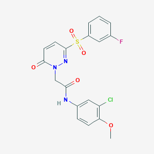 molecular formula C19H15ClFN3O5S B2865596 N-(3-chloro-4-methoxyphenyl)-2-[3-(3-fluorobenzenesulfonyl)-6-oxo-1,6-dihydropyridazin-1-yl]acetamide CAS No. 1251676-46-6