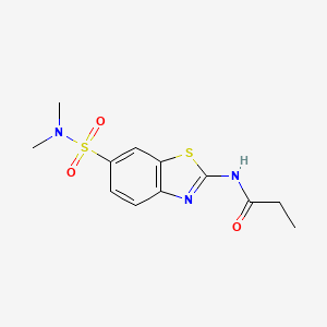 molecular formula C12H15N3O3S2 B2865614 N-[6-(dimethylsulfamoyl)-1,3-benzothiazol-2-yl]propanamide CAS No. 921568-64-1