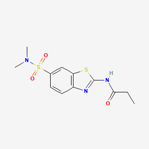 molecular formula C12H15N3O3S2 B2865614 N-(6-(N,N-dimethylsulfamoyl)benzo[d]thiazol-2-yl)propionamide CAS No. 921568-64-1