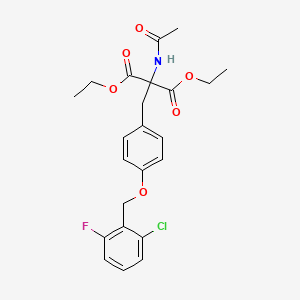 molecular formula C23H25ClFNO6 B2865617 2-(乙酰氨基)-2-{4-[(2-氯-6-氟苄基)氧基]苄基}丙二酸二乙酯 CAS No. 439108-33-5
