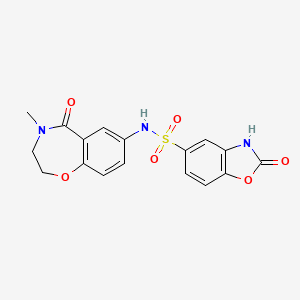 molecular formula C17H15N3O6S B2865708 N-(4-methyl-5-oxo-2,3,4,5-tetrahydro-1,4-benzoxazepin-7-yl)-2-oxo-2,3-dihydro-1,3-benzoxazole-5-sulfonamide CAS No. 1428373-17-4