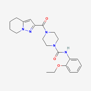 molecular formula C21H27N5O3 B2865717 N-(2-ethoxyphenyl)-4-(4,5,6,7-tetrahydropyrazolo[1,5-a]pyridine-2-carbonyl)piperazine-1-carboxamide CAS No. 2034264-32-7
