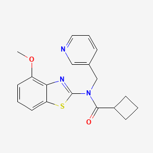 molecular formula C19H19N3O2S B2865738 N-(4-methoxy-1,3-benzothiazol-2-yl)-N-[(pyridin-3-yl)methyl]cyclobutanecarboxamide CAS No. 1170943-21-1