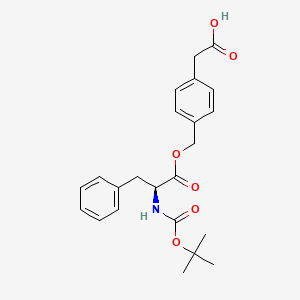 2-[4-[[(2S)-2-[(2-methylpropan-2-yl)oxycarbonylamino]-3-phenylpropanoyl]oxymethyl]phenyl]acetic acid