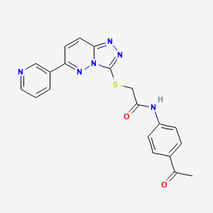 molecular formula C20H16N6O2S B2865759 N-(4-acetylphenyl)-2-{[6-(pyridin-3-yl)-[1,2,4]triazolo[4,3-b]pyridazin-3-yl]sulfanyl}acetamide CAS No. 891107-50-9