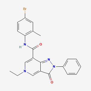 molecular formula C22H19BrN4O2 B2865762 N-(4-bromo-2-methylphenyl)-5-ethyl-3-oxo-2-phenyl-2H,3H,5H-pyrazolo[4,3-c]pyridine-7-carboxamide CAS No. 921577-10-8