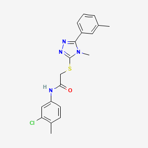 molecular formula C19H19ClN4OS B2865768 N-(3-chloro-4-methylphenyl)-2-{[4-methyl-5-(3-methylphenyl)-4H-1,2,4-triazol-3-yl]sulfanyl}acetamide CAS No. 482658-05-9
