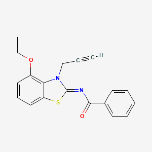 molecular formula C19H16N2O2S B2865774 N-[(2Z)-4-ethoxy-3-(prop-2-yn-1-yl)-2,3-dihydro-1,3-benzothiazol-2-ylidene]benzamide CAS No. 868376-78-7