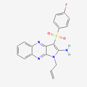 molecular formula C19H15FN4O2S B2865778 1-allyl-3-((4-fluorophenyl)sulfonyl)-1H-pyrrolo[2,3-b]quinoxalin-2-amine CAS No. 848763-42-8