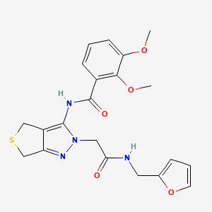 molecular formula C21H22N4O5S B2865780 N-(2-(2-((furan-2-ylmethyl)amino)-2-oxoethyl)-4,6-dihydro-2H-thieno[3,4-c]pyrazol-3-yl)-2,3-dimethoxybenzamide CAS No. 1105250-80-3