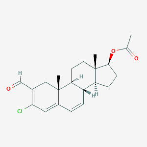 molecular formula C22H27ClO3 B028658 Androsta-2,4,6-triene-2-carboxaldehyde, 3-chloro-17beta-hydroxy-, acetate CAS No. 19669-93-3