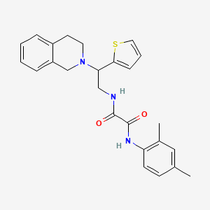 molecular formula C25H27N3O2S B2865824 N'-(2,4-dimethylphenyl)-N-[2-(1,2,3,4-tetrahydroisoquinolin-2-yl)-2-(thiophen-2-yl)ethyl]ethanediamide CAS No. 898408-06-5