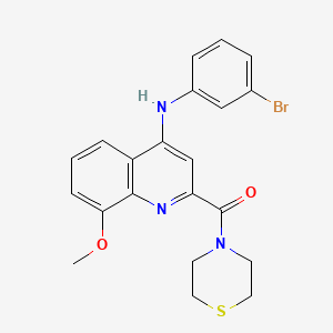 molecular formula C21H20BrN3O2S B2865829 N-(3-bromophenyl)-8-methoxy-2-(thiomorpholine-4-carbonyl)quinolin-4-amine CAS No. 1251706-09-8