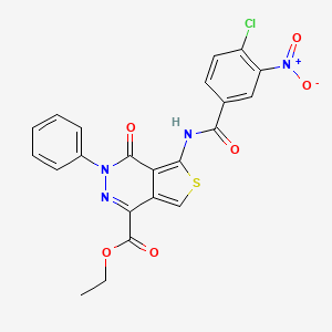 molecular formula C22H15ClN4O6S B2865841 ethyl 5-(4-chloro-3-nitrobenzamido)-4-oxo-3-phenyl-3H,4H-thieno[3,4-d]pyridazine-1-carboxylate CAS No. 851947-38-1