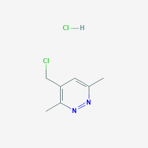 molecular formula C7H10Cl2N2 B2865886 4-(Chloromethyl)-3,6-dimethylpyridazine hydrochloride CAS No. 2126163-00-4