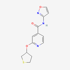 molecular formula C13H13N3O3S B2865892 N-(1,2-oxazol-3-yl)-2-(thiolan-3-yloxy)pyridine-4-carboxamide CAS No. 2034497-84-0