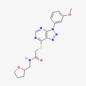 2-((3-(3-methoxyphenyl)-3H-[1,2,3]triazolo[4,5-d]pyrimidin-7-yl)thio)-N-((tetrahydrofuran-2-yl)methyl)acetamide