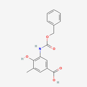 4-Hydroxy-3-methyl-5-(phenylmethoxycarbonylamino)benzoic acid