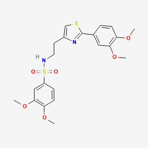 molecular formula C21H24N2O6S2 B2865908 N-(2-(2-(3,4-dimethoxyphenyl)thiazol-4-yl)ethyl)-3,4-dimethoxybenzenesulfonamide CAS No. 863512-41-8