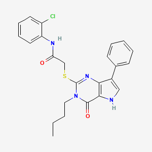 molecular formula C24H23ClN4O2S B2865911 2-((3-butyl-4-oxo-7-phenyl-4,5-dihydro-3H-pyrrolo[3,2-d]pyrimidin-2-yl)thio)-N-(2-chlorophenyl)acetamide CAS No. 1260951-10-7
