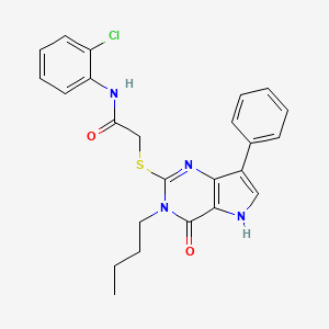 2-((3-butyl-4-oxo-7-phenyl-4,5-dihydro-3H-pyrrolo[3,2-d]pyrimidin-2-yl)thio)-N-(2-chlorophenyl)acetamide