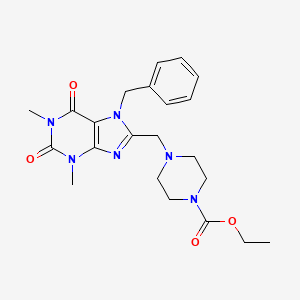 Ethyl 4-[(7-benzyl-1,3-dimethyl-2,6-dioxopurin-8-yl)methyl]piperazine-1-carboxylate