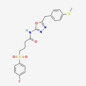 4-((4-fluorophenyl)sulfonyl)-N-(5-(4-(methylthio)benzyl)-1,3,4-oxadiazol-2-yl)butanamide
