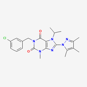 1-(3-chlorobenzyl)-7-isopropyl-3-methyl-8-(3,4,5-trimethyl-1H-pyrazol-1-yl)-1H-purine-2,6(3H,7H)-dione