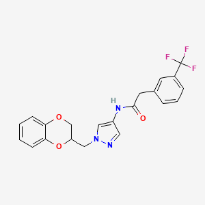 N-{1-[(2,3-dihydro-1,4-benzodioxin-2-yl)methyl]-1H-pyrazol-4-yl}-2-[3-(trifluoromethyl)phenyl]acetamide