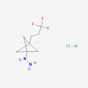 [3-(3,3,3-Trifluoropropyl)-1-bicyclo[1.1.1]pentanyl]hydrazine;hydrochloride
