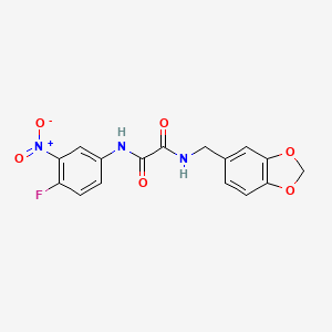 molecular formula C16H12FN3O6 B2865936 N1-(benzo[d][1,3]dioxol-5-ylmethyl)-N2-(4-fluoro-3-nitrophenyl)oxalamide CAS No. 899978-34-8