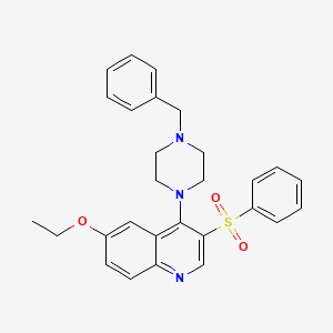 3-(Benzenesulfonyl)-4-(4-benzylpiperazin-1-yl)-6-ethoxyquinoline