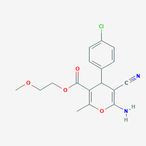2-methoxyethyl 6-amino-4-(4-chlorophenyl)-5-cyano-2-methyl-4H-pyran-3-carboxylate