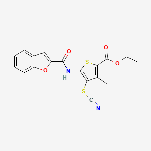 Ethyl 5-(benzofuran-2-carboxamido)-3-methyl-4-thiocyanatothiophene-2-carboxylate