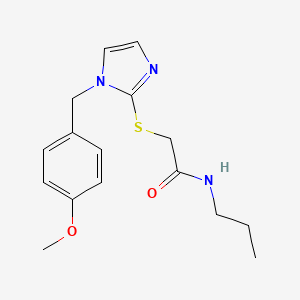 molecular formula C16H21N3O2S B2865974 2-[1-[(4-methoxyphenyl)methyl]imidazol-2-yl]sulfanyl-N-propylacetamide CAS No. 869346-55-4