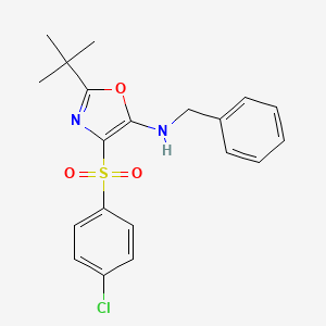 N-benzyl-2-tert-butyl-4-[(4-chlorophenyl)sulfonyl]-1,3-oxazol-5-amine