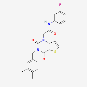 2-{3-[(3,4-dimethylphenyl)methyl]-2,4-dioxo-1H,2H,3H,4H-thieno[3,2-d]pyrimidin-1-yl}-N-(3-fluorophenyl)acetamide