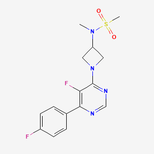 N-[1-[5-Fluoro-6-(4-fluorophenyl)pyrimidin-4-yl]azetidin-3-yl]-N-methylmethanesulfonamide