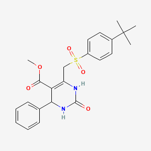 molecular formula C23H26N2O5S B2866001 methyl 6-[(4-tert-butylbenzenesulfonyl)methyl]-2-oxo-4-phenyl-1,2,3,4-tetrahydropyrimidine-5-carboxylate CAS No. 900012-40-0